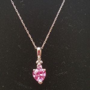 10k pink sapphire necklace
